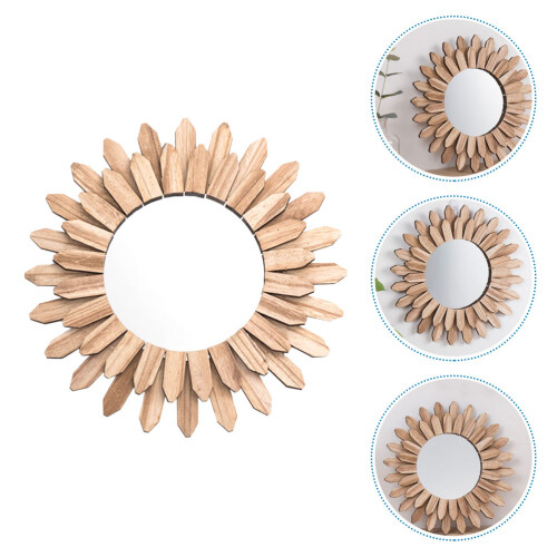 Wooden Frame Wall Mirror for Bathroom Decor 2
