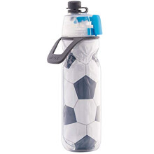 O2COOL Mist 'N Sip Misting Water Bottle 2-in-1 Mist And Sip Function With No Leak Pull Top Spout Reusable Sports Water Bottle - 20 oz (Soccer)