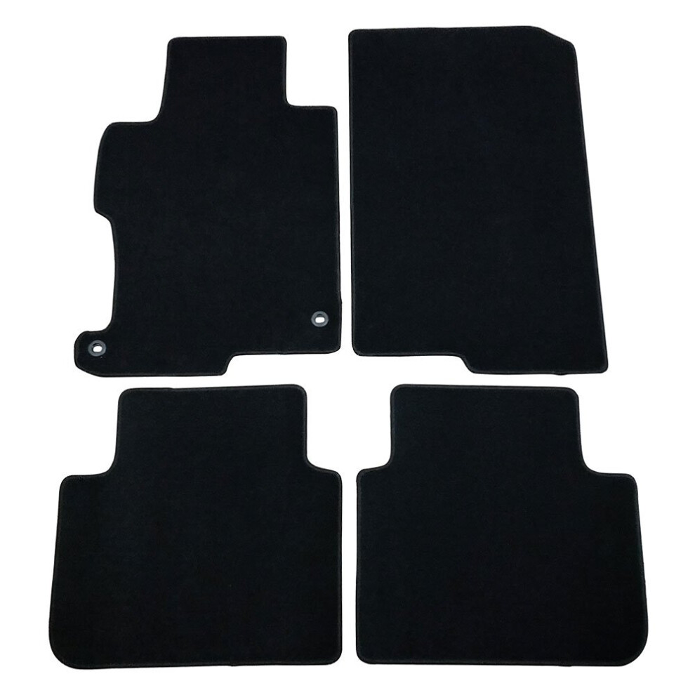 Floor Mats Compatible With 2013-2017 Honda Accord Sedan Factory Fitment Carpet Front & Rear 4Pc Nylon By Ikon Motorsports 2014 2015 2016 Black 842961130033