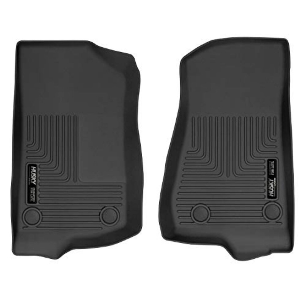 Husky Liners Weatherbeater Floor Mats | Fits 2018-2025 Jeep Wrangler Jk/Jl; 2020-2025 Jeep Gladiator | Front Row 2-Pc - 13021 Black 753933130213