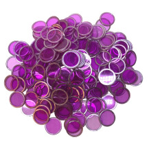 MR CHIPS Magnetiska bingochips med metallring 3/4 tum 200 uppgraderade bitar Violett Transparent - Finns i 7 frger En teranvndbar frvaringsv