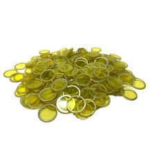 MR CHIPS Magnetiska bingochips med metallring 3/4 tum 200 uppgraderade bitar Gul Transparent - Finns i 7 frger En teranvndbar frvaringsvska
