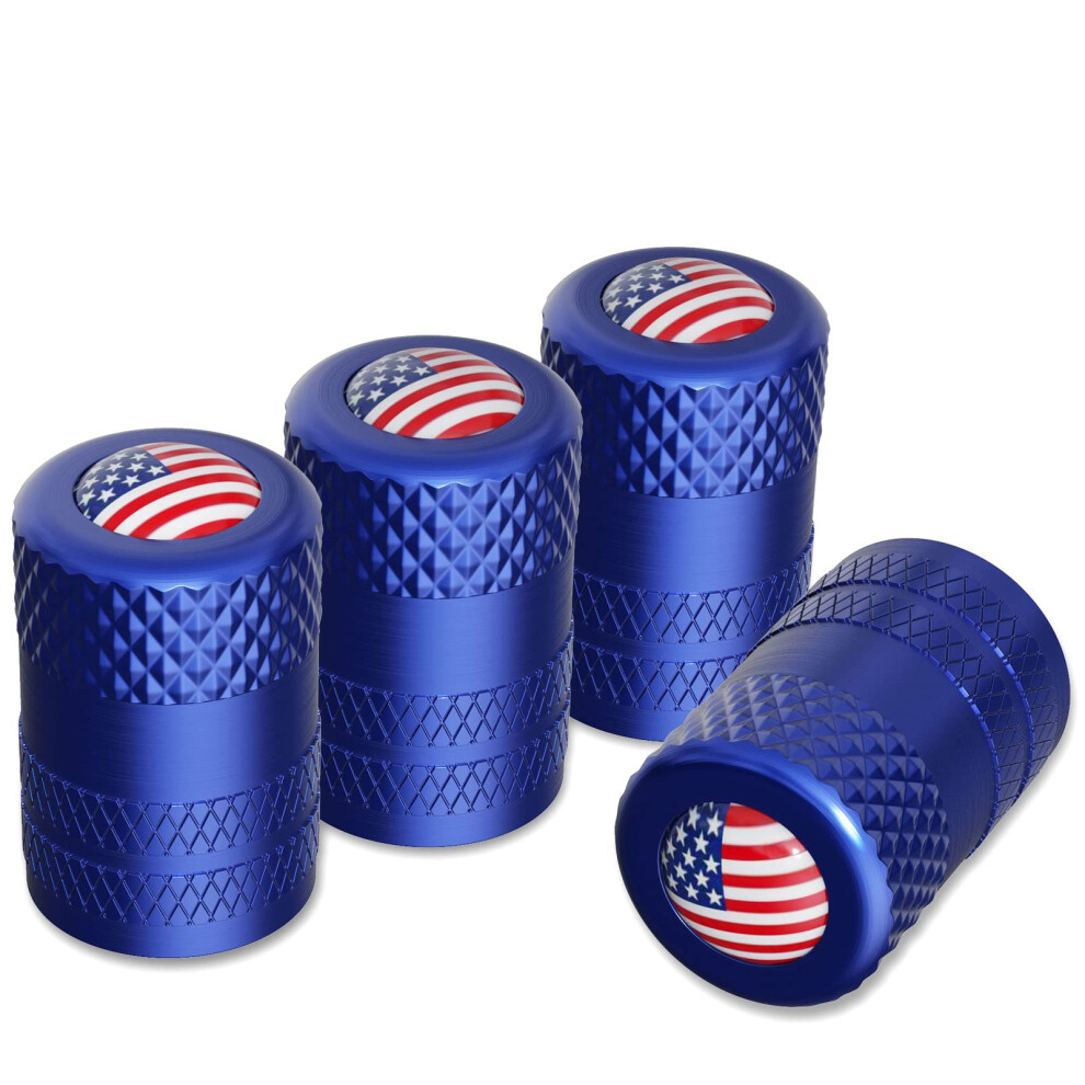 CKAuto American Flag Valve Stem Caps Aluminum USA Tire Valve Caps Universal Dust Proof Stem Covers for Cars Trucks Bikes Motorcycles Bicycles
