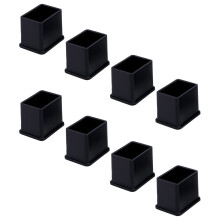 Gummi fodpuder Mcredy Stol Benkapper Indvendig st?rrelse 0,8"""" x1,2"""" Firkantet rektangel Passer til stolef?dder Gulvbeskyttere Sort Pakke med 8