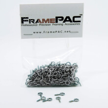 FramePac 200 Stck kleine senschrauben, robust, silberfarben, Hakensen, Bolzen, senschraube zum Aufhngen von Bilderrahmen, Wandkunst, Gemlden un
