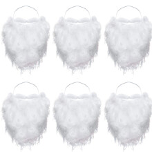 Boao 6 Pezzi Divertente Barba da Babbo Natale Barba Finta Bianca Costume da Babbo Natale di Natale per Adolescenti Adulti Travestimento da Babbo