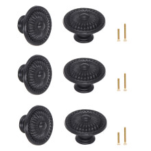 binifiMux 6-pack 1,4 tum svart vintage blomskp Lda drar knoppar Blomprgling fr byrskp Garderobsmbler