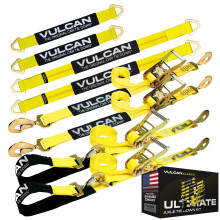 VULCAN Ultimate Kit di ancoraggio per asse Classic Fettuccia gialla Include 2 cinghie per asse da 22 pollici e 2 cinghie per asse da 36 pollici 2