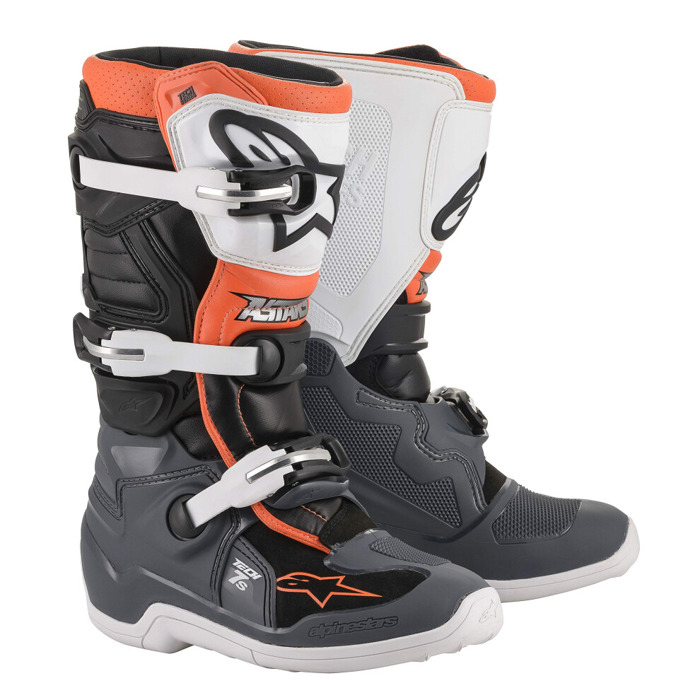 Alpinestars 2015017-1124-08 Tech 7S Boots Blk/Gry/Wht/Fluo Org Sz 08 8059175088810