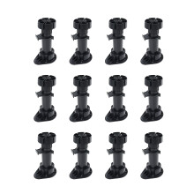 LC LICTOP Adjustable Cabinet Levelers Height Range from 4.7 to 5.9 Inches Furniture Leveler Legs Black Plastic Leveling Feet for Kitchen Cupboard