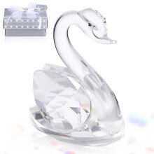 2 Pack Crystal Swan Ornament Glass Figurine Figurines Home Decor