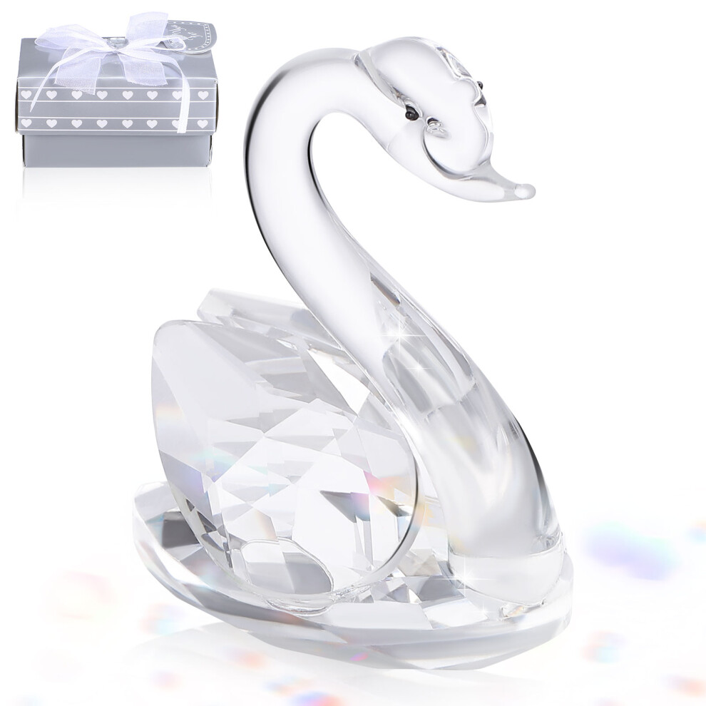 Artibetter 2 Pack Crystal Swan Ornament Glass Figurine Figurines Home Decor