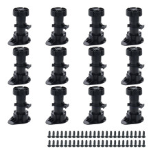 LC LICTOP Adjustable Cabinet Levelers Height Range from 3.9 to 5 Inches Furniture Leveler Legs Black Plastic Leveling Feet for Kitchen Cupboard Ta