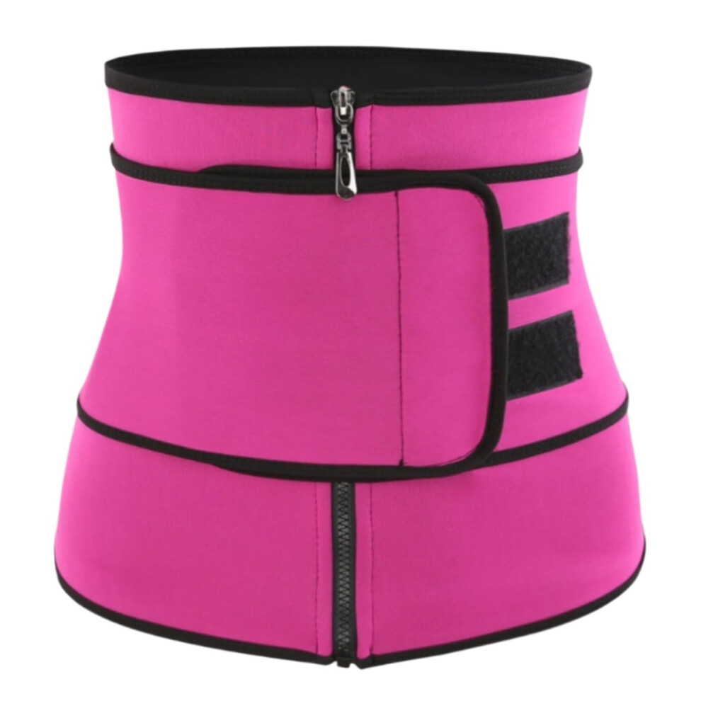 Lumbar Support Belt Back Brace for Women, 4XL Waist Trainer Body Shaper Sauna Sweat Belt in Red-A, Adjustable Fit