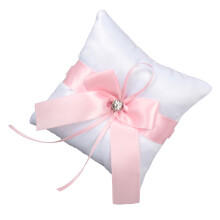 wedding ring pillow square pink 14x14cm style c flower design