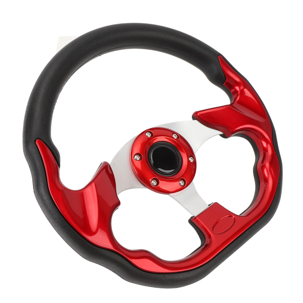 13In Car Steering Wheel - Pu Easy Install & Enhanced Road Grip Red 4951346570664