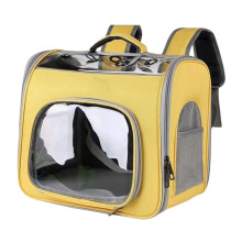 Pet Carrier Backpack for Small Dogs and Cats, Yellow Travel Bag for Hiking and Walking, Adjustable, Comfortable Design