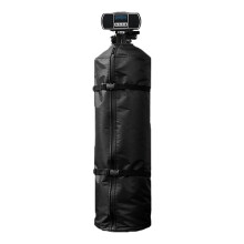 Water Softener Cover Outdoor Black M, Heavy Duty Insulated Waterproof Tank Protector, UV-Resistant Adjustable Zipper Design