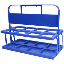 Sports Water Bottle Carrier - Foldable Plastic Holder for 8 Bottles, Lightweight and Convenient, Blue Color