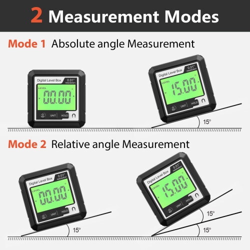 Digital Angle Finder Gauge with Magnetic Base and 2