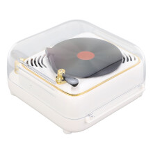 Retro Record Player Bluetooth Speaker 3.7V White, 1200mAh