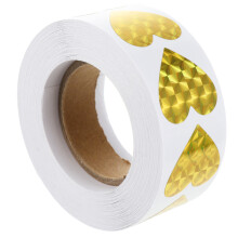 2 Rolls Love Stickers Office Heart Shaped Postcard Sealing For Gift
