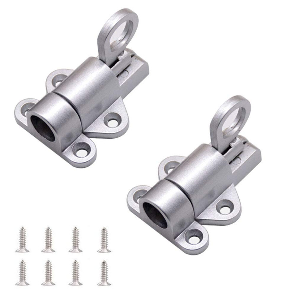 Self-Closing Latch - Spring Door Lock - Door Latch - Security Automatic Window Gate Lock - Spring Load Bolt Latch (Silver) 779303496826