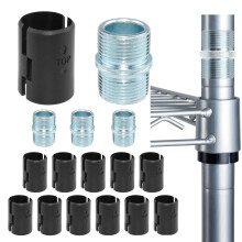 SDTC Tech tr?dhylde hyldel?se og stangstik til 1 tomme / 25,4 mm metalstativ udskiftning (4 stk stik & 12 par hyldeclips)