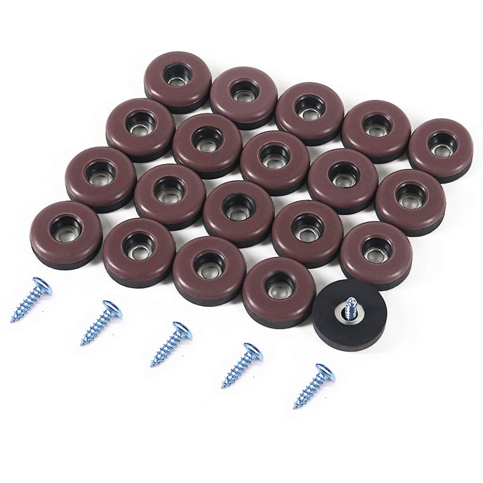 Furniture Slider Pads 20Pcs Teflon Moving Furniture Glides With Screws Reusable Feet Protector For Carpet Tiled And Hardwood Floors (Brown) 711221879732