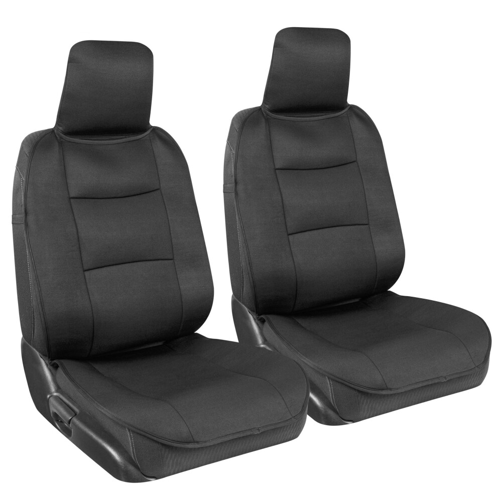 Bdk Easyfit Car Seat Covers For Front Seats - Front Seat Cover Set With Integrated Headrest Cover Quick Slip-On Installation Fits Most Car T Black 826942150746