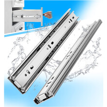 YENUO Guide per cassetti ad estrazione totale in acciaio inossidabile Montaggio laterale 10 12 14 16 18 20 22 24 pollici Guide metalliche con cus