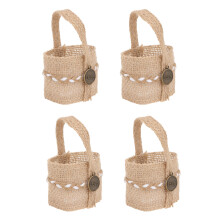 4 Pcs Candy Bags Basket Wedding Bridesmaid Flower Girl Baskets Linen