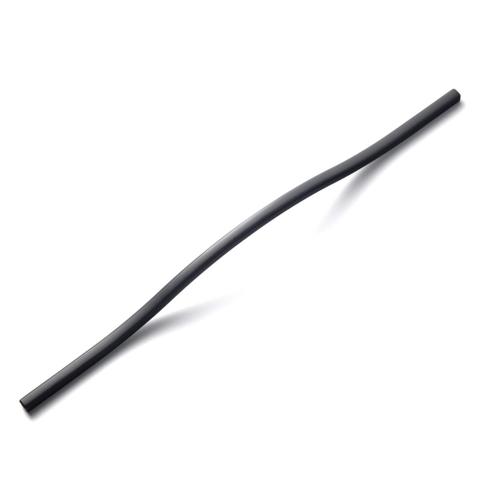 Goo-Ki Modern Handle Minimalist Cabinet Pull Matt Black Drawer Handle Wardrobe Cabinet Door Handle 11.3''/12.6'' Double Hole Centers 6 Packed 9004861811493