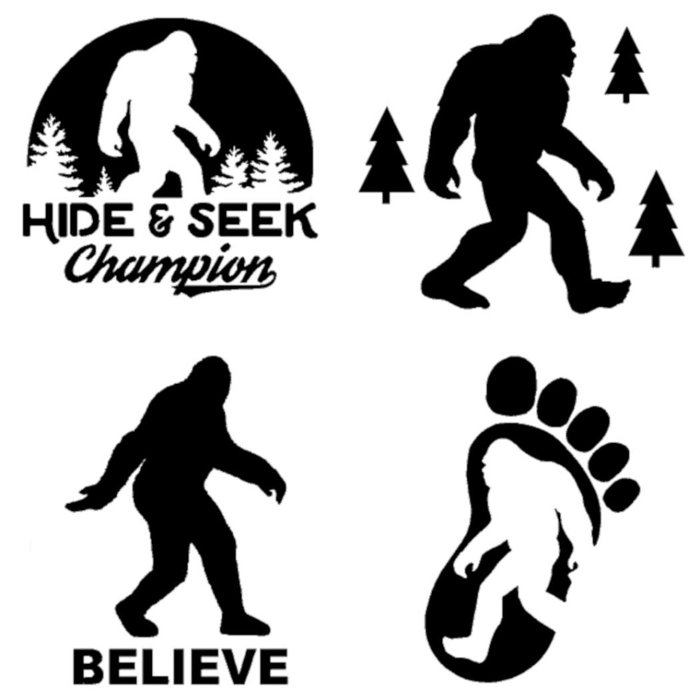Sasquatch Bigfoot Hide And Seek Champion Decals ( Large ~5"""") Black 810064210525