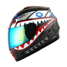 WOW Motorcykel Helansiktshjlm Street Bike BMX MX Youth Kids Shark Black