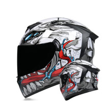 Celooblicejov motocyklov prilba MotuoMr pro dospel Motocyklov helma pro motocykly MotuoMr pro silnicn cyklistiku s grafikou (mal cern zrcadlo)