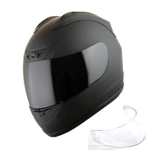 1Storm New Motorcycle Bike Full Face Helmet JH901 Matt Black + One Extra Clear Shield