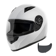 VCAN VX lehk celooblicejov prilba na silnicn motocykl s extra tnovanm zornkem Schvleno DOT (bl mal)
