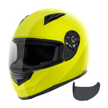 VCAN VX Lightweight Full Face Motorcykel Street Bike Hjelm med ekstra tonet visir DOT-godkendt (Yellow Large)