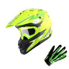 1Storm Motokrosov helma pro dospel na sjezdov horsk kolo Helma BMX MX ATV Dirt Bike Storm Style HF803; Zelen Storm + brle + balcek zelench ru