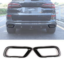 LLKUANG rustfri bilhale lyddmper udstdningsrr udgangsdksel til BMW X5 G05 X6 G06 X7 G07 2019-2024(velegnet til M Sports version) (sort)