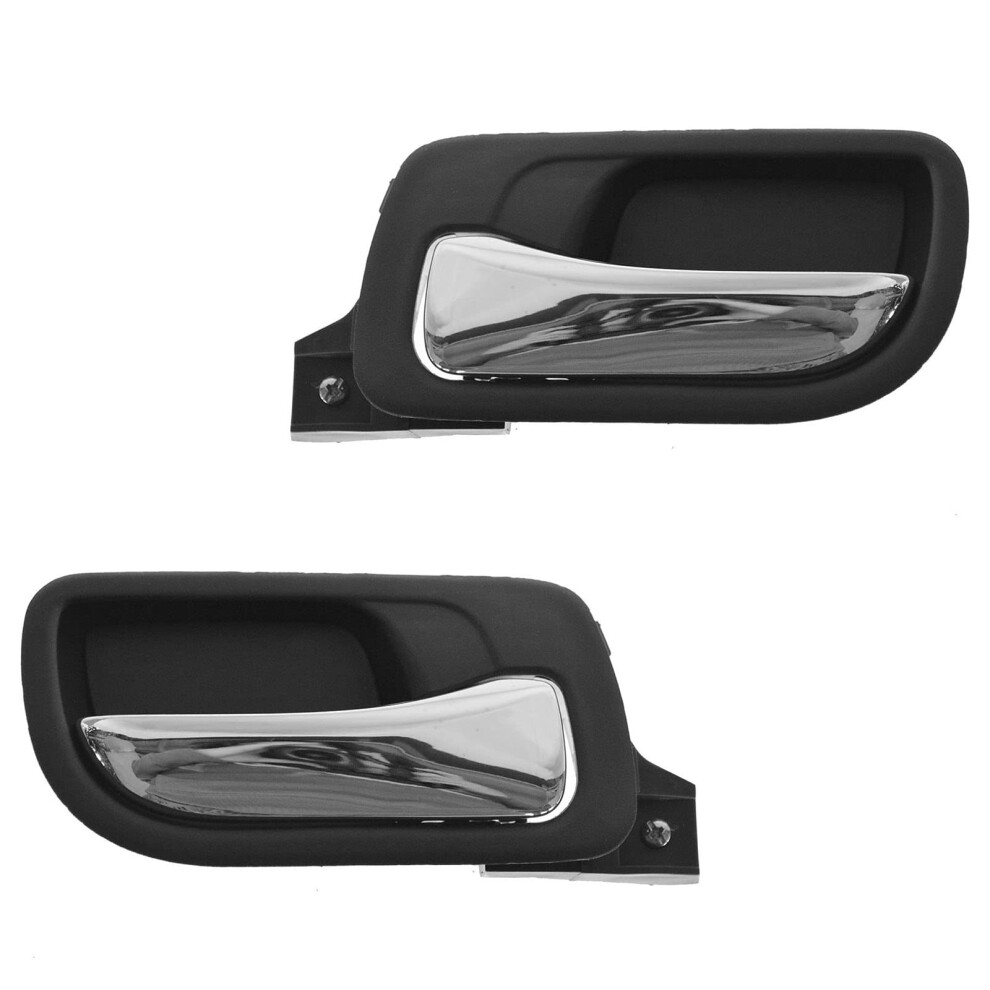 Trq Rear Inside Door Handle Pair Set Of 2 Compatible With 0307 Honda Accord Sedan Black 195591302746