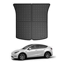 All Weather Rear Cargo Liners Trunk Tray Mats Protector Custom Compatible with 2020-2023 2024 2025 Model Y 5-Seats(Not for Juniper)