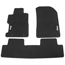 IKON MOTORSPORTS Floor Mats Compatible with 2006-2011 Honda Civic Coupe & Sedan Latex All Weather Easy Clean Interior Car Carpets Black Full Set 3