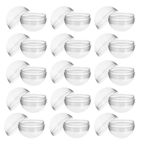 100Pcs Clear Round Plastic Capsules for Vending Machine Toy Storage 2