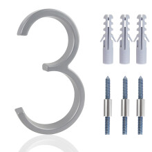 5 tommer husnumre til udend?rs metal Moderne flydende husnumre Haved?rs postkasser Dekorationsnummer med negles?t Synlighed Skiltning S?lvgr?(3)