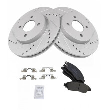 TRQ Front Performance Bremseklodser og -rotors?t Bremseklodser Bremserotors?t Keramisk Kompatibel med 2012-2018 Nissan Versa 2014-2018 Versa Note