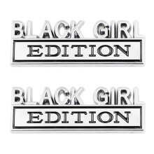 CARRUN 2 ks Black Girl Edition Znak Bocn strana auta Zadn predn kapota Odznak dver zavazadlovho prostoru 3D nlepka Samolepka vhodn pro SUV (Bl