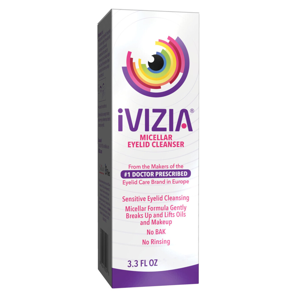 Ivizia Micellar Eyelid Cleanser For Sensitive Eyelid Cleansing Bak-Preservative-Free Rinse-Free Gently Removes Makeup 3.3Fl Oz Bottle Packaging M