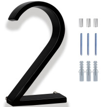 6 tommer store moderne husnumre til udvendige adressenumre til hus zinklegering Sort metal flydeskilt husnummer med s?ms?t til postkasser D?rhjem